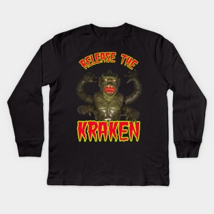 Release the Kraken - 80s Clash of the Titans Toy Kids Long Sleeve T-Shirt